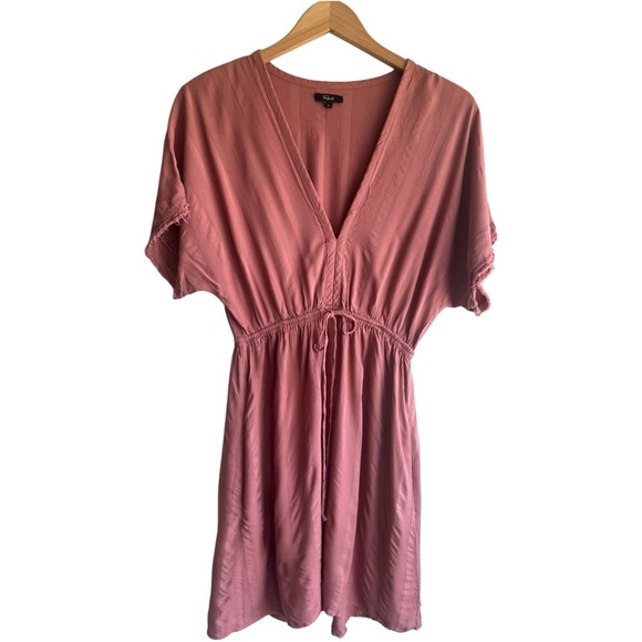 RAILS Capri Mini Dress in Rouge Mauve | Short Sleeve Casual w Pockets | Small - Picture 6 of 8